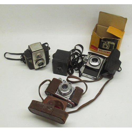 281 - Lacon 35mm camera with 1:3.5 F=4.5mm lens no. 21349, Kodak Hawkeye Ace box camera, Kodak Brownie Ref... 