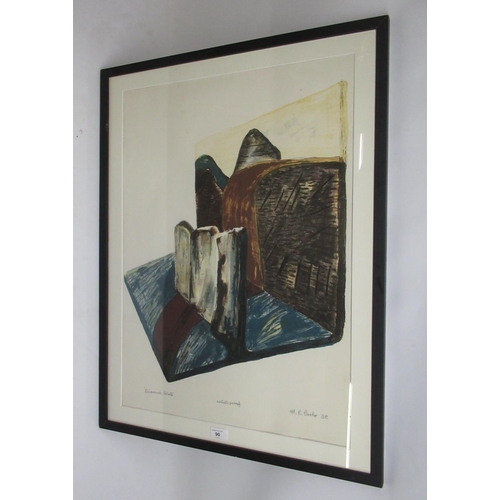 90 - Michael Carlo (b.1945); 'Dinorwic Slate' artists proof colour print, signed, titled and dated 68 in ... 