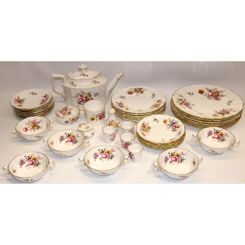 392 - Royal Crown Derby Posies dinner and teaware, incl. teapot, six D27cm plates, six D21.5cm plates, six... 