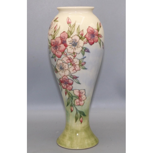 633 - Moorcroft Pottery: Spring Blossom pattern vase of inverted baluster form, tube lined decoration of p... 