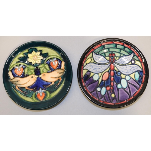 655 - Moorcroft Pottery: two pin dishes - 'Strawberry Thief' signed by John Moorcroft, dated '97; and 'Fav... 