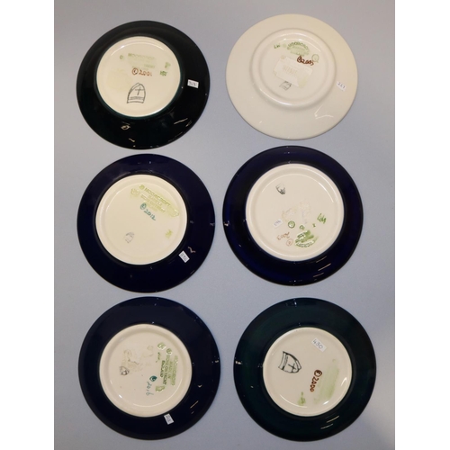 698 - Moorcroft Pottery: six pin dishes/coasters, designed by Rachel Bishop - 'Snow Song Flowers', 2018; '... 