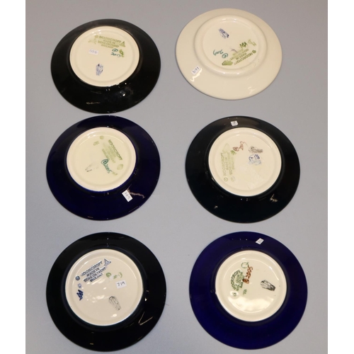 707 - Moorcroft Pottery: six pin dishes/coasters, designed by Kerry Goodwin - 'The Walk', 2013; 'Pride', 2... 