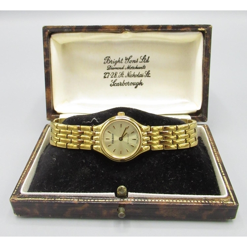 Tissot Stylist ladies gold plated quartz wristwatch on