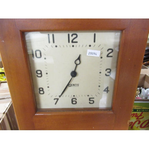 300 - Gents of Leicester beech electric master clock, signed cream painted Arabic dial H129