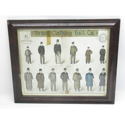 859 - WITHDRAWN - Late Victorian Grand Clothing Hall Co. framed advertising picture, W62cm x H51.6cm, a/f