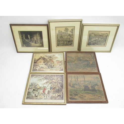 822 - Assorted collection of framed prints inc. prints of Albrecht Durer's rabbit and owl, print of Durham... 