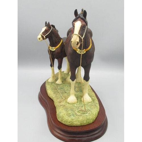 827 - Border Fine Arts 'Champion Mare and Foal' (Shire Mare and Foal, Standard Edition), model No. B0334 b... 