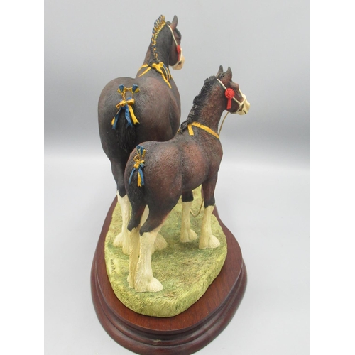 827 - Border Fine Arts 'Champion Mare and Foal' (Shire Mare and Foal, Standard Edition), model No. B0334 b... 