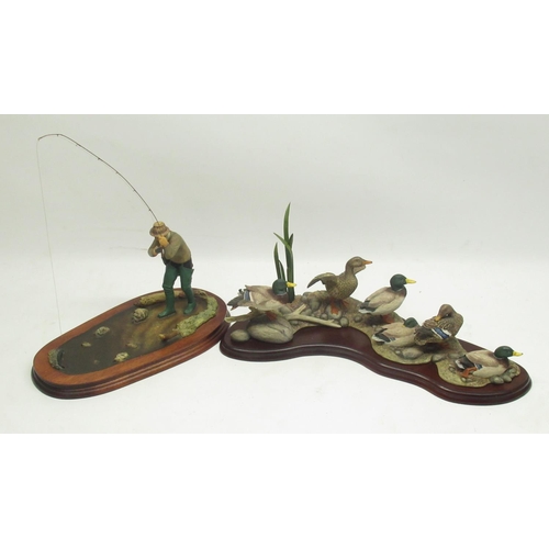 829 - Border Fine Arts, Nearly There (Trout fisherman) by Ray Ayres, Limited Edition 497/1750 and Sunny Af... 