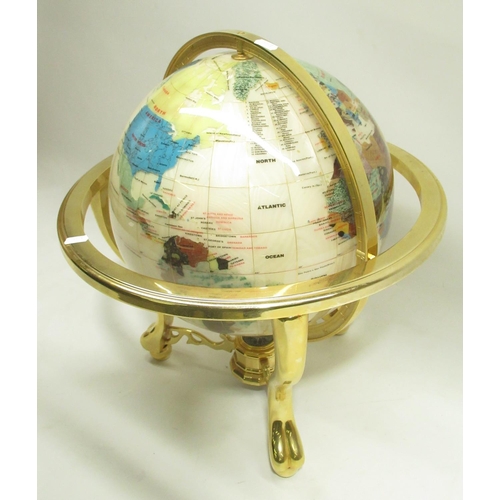 845 - Marble effect world globe, approx. H50cm