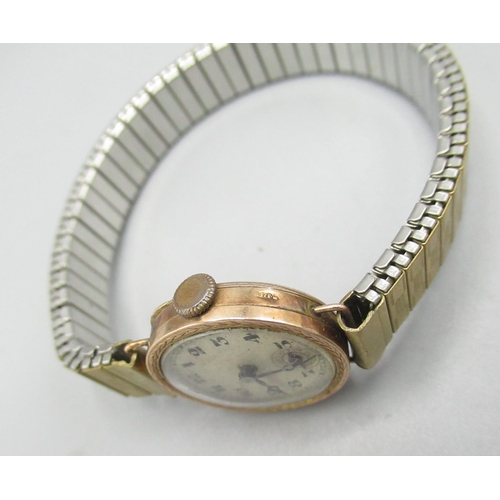 605 - H. Samuel ladies gold wristwatch case back hallmarked .375 D25.2mm and another gold cased ladies wri... 