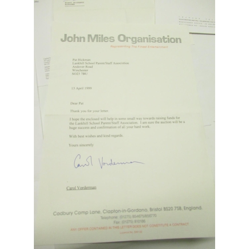 1286 - Collection of signed letters (some auto-pen) from Eamonn Holmes, Bill Tarmey, Eileen Derbyshire, Jer... 