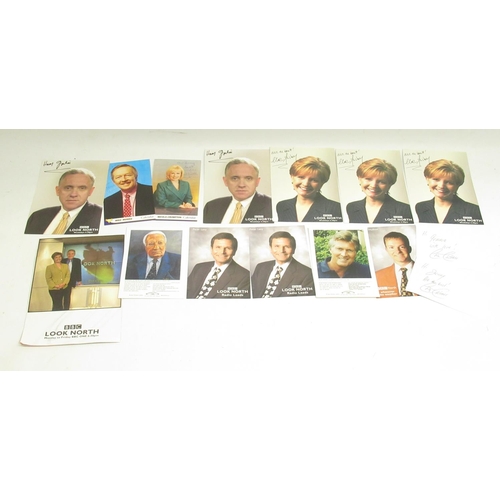 1287 - Collection of photo head shots, some signed, mostly relating to BBC North, signed by Mike Morris, Ni... 