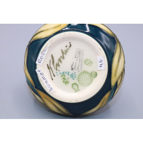 640 - Moorcroft Pottery: Summer Rosette pattern squat vase, designed by Kerry Goodwin, signed and dated 20... 