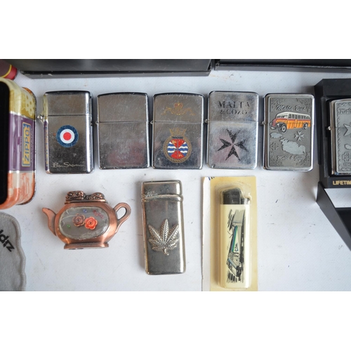 111 - Collection of lighters to include 3 Zippos (boxed example has corrosion), 3 by Star, a Ben Sherman a... 