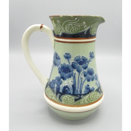 959 - Early 20th Century Macintyre & Co Dura Ware water jug decorated with poppies and foliage, printed ma... 