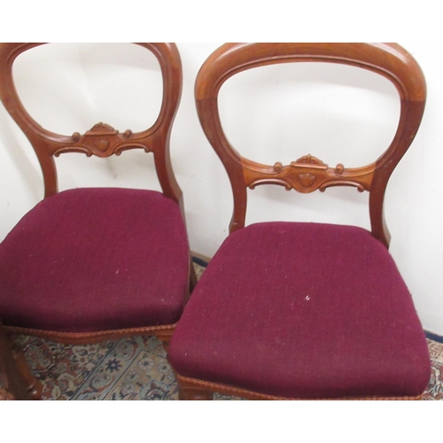 149 - Pair of Victorian mahogany balloon back dining chairs and a pair of Edwardian dining chairs (4)