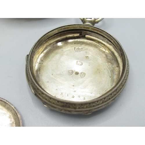 360 - Nine silver pocket watch cases and other silver watch case parts gross weight 14.24 ozt