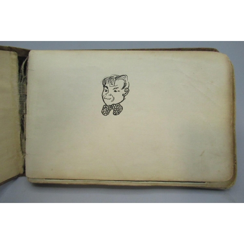 1341 - 1920s autograph book with sketches and drawings by Spencer Alger, J. Pratt, G.H. Fawkes, J. Price, H... 