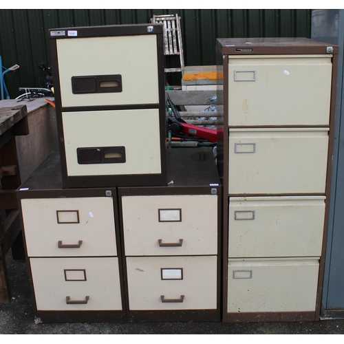 1310 - Set of three, two drawer filing cabinets and a four drawer cabinet by Griffiths and Sons. (4)