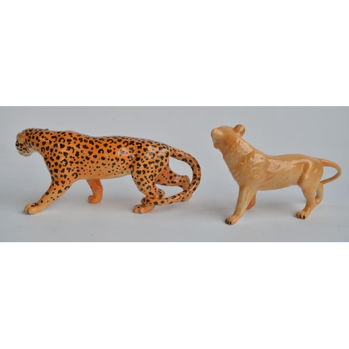 203 - Beswick Leopard and Lioness figurines