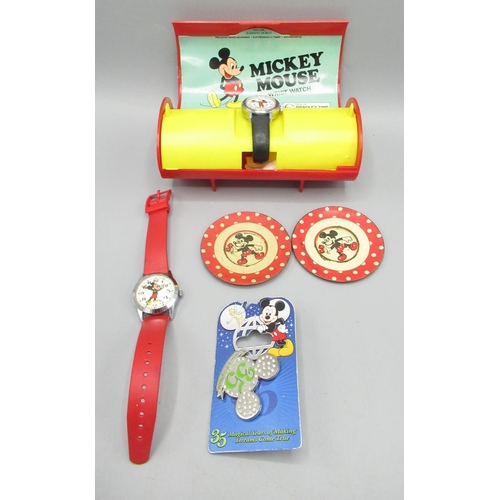 1337 - Vintage Elgin National Ind., Inc., Bradley Time - Walt Disney Mickey Mouse plated wristwatch with or... 