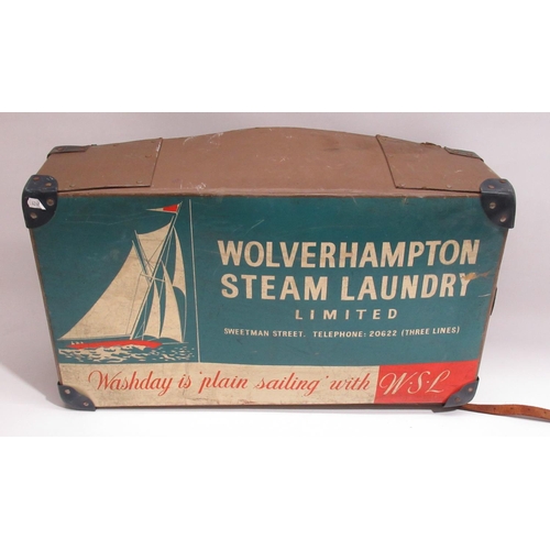 1356 - Wolverhampton Steam Laundry Ltd cardboard box, 63.5cm x 35cm x 18cm