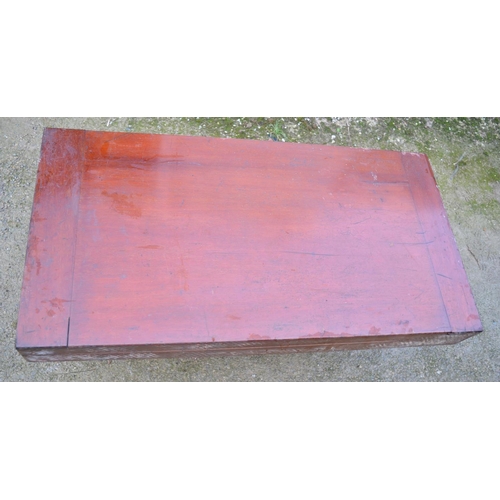 1366 - Late C19th mahogany folding bar billiards table. Length (opened) 243cm