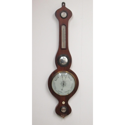 368 - E. G. Goodacre & Sons, Billingboro & Donington - C19th mahogany wheel barometer, painted dial, dry d... 