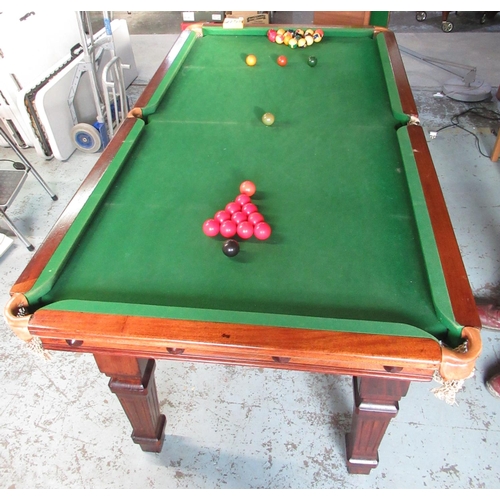 865 - E.J Riley Accrington ltd. quarter size Snooker/Dining table, no. AA61884, slate bed on fluted square... 