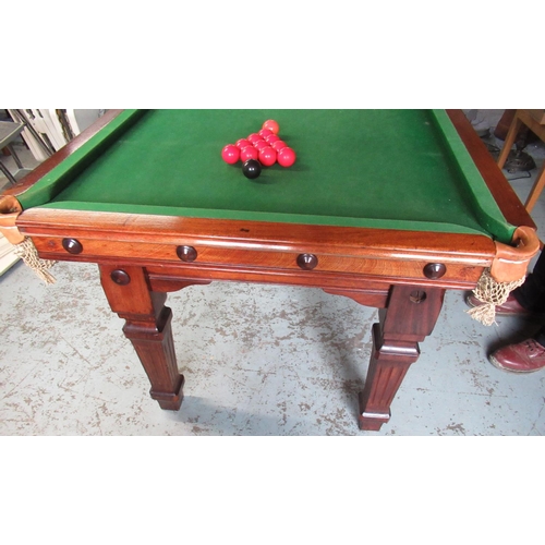 865 - E.J Riley Accrington ltd. quarter size Snooker/Dining table, no. AA61884, slate bed on fluted square... 