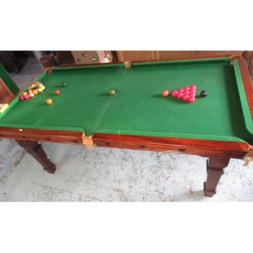 865 - E.J Riley Accrington ltd. quarter size Snooker/Dining table, no. AA61884, slate bed on fluted square... 