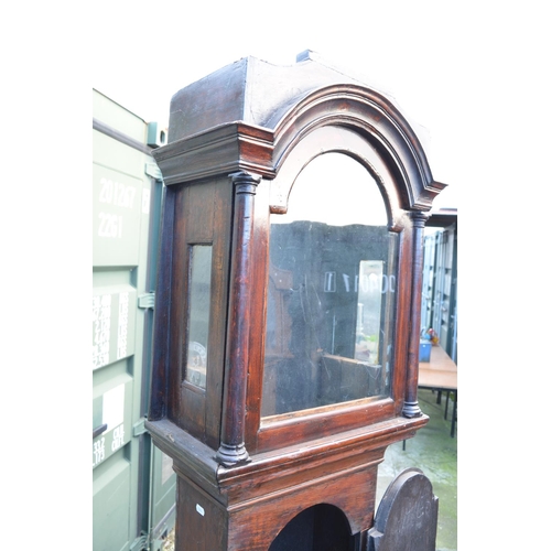 1372 - Oak long case clock, case only. Overall height H2209cm, aperture height 42.5cm