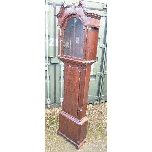 1373 - Mahogany long case clock, case only, with working lock and key. Overall height H229cm, aperture heig... 