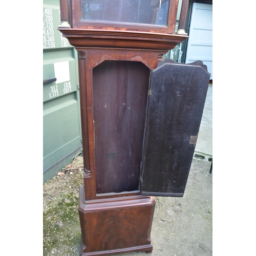 1373 - Mahogany long case clock, case only, with working lock and key. Overall height H229cm, aperture heig... 