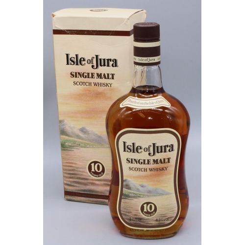 1154 - Isle of Jura Single Malt Scotch Whisky, 10 Years Old,  old style bottle, 1ltr 43%vol, in carton 1btl