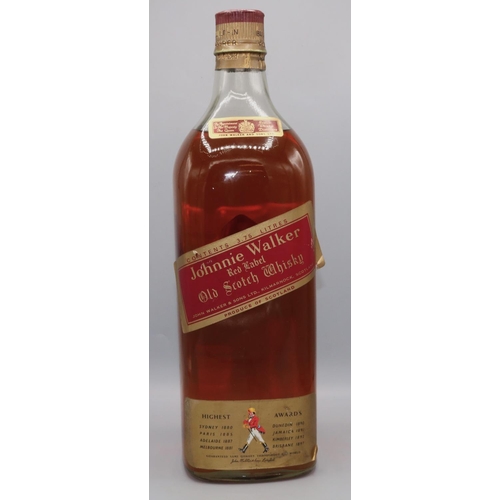 1286 - Johnnie Walker Red Label Old Scotch Whisky, large bottle with Built in Pourer, Distilled and Bottled... 