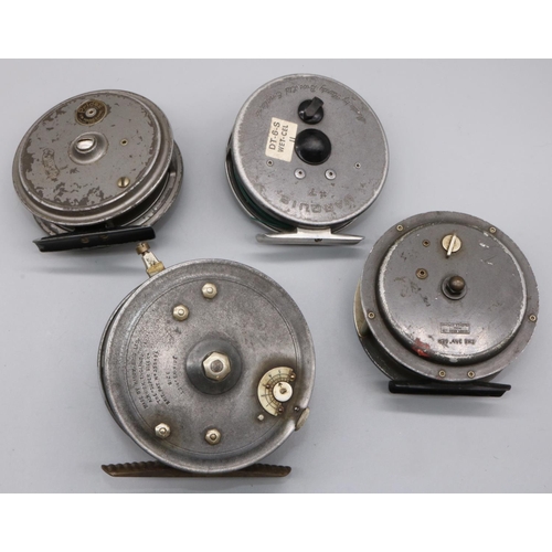 1235 - Three Hardy Bros. of Alnwick fishing reels - a 'Marquis' #7 Trout reel with DT-6-S Wet-Cell line, a ... 