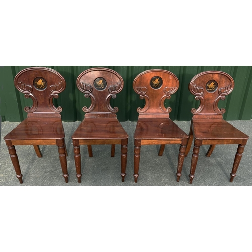 1446 - Due to relocation and on instruction from the York Butchers’ Gild: Set of four Victorian mahogany ha... 