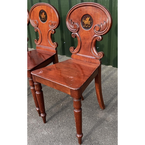 1446 - Due to relocation and on instruction from the York Butchers’ Gild: Set of four Victorian mahogany ha... 