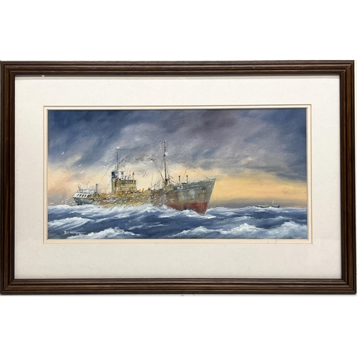 1390 - William 'Bill' Wedgwood (British c1934-2019): Portrait of the Hull Trawler Imperialist H.2, oil on b... 