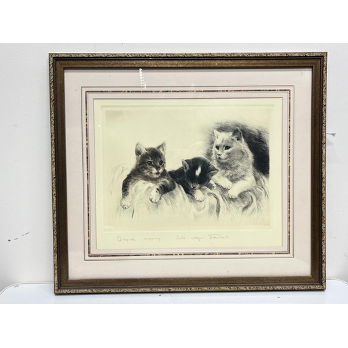 1371 - After Kurt Meyer-Eberhardt (1895-1977); Three kittens, original engraving, signed and inscribed in p... 