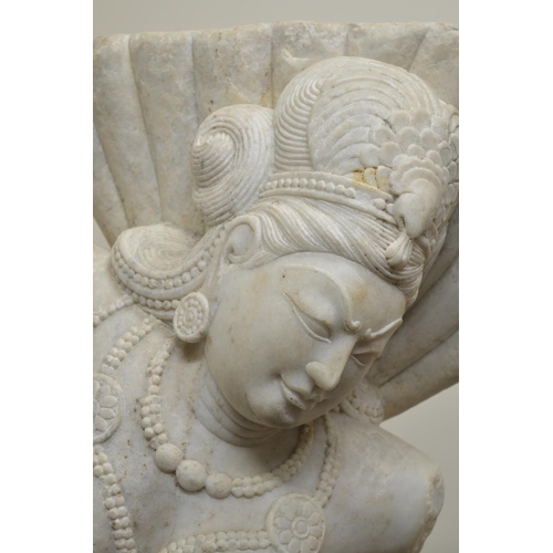 1120 - Large white marble head and torso model of Tara, Female Bodhisattva especially revered in Vajrayana ... 