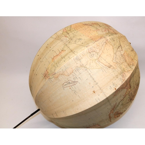 1136 - Betts's Patent Portable Globe, printed coloured cloth globe on collapsible metal frame, D43cm approx... 