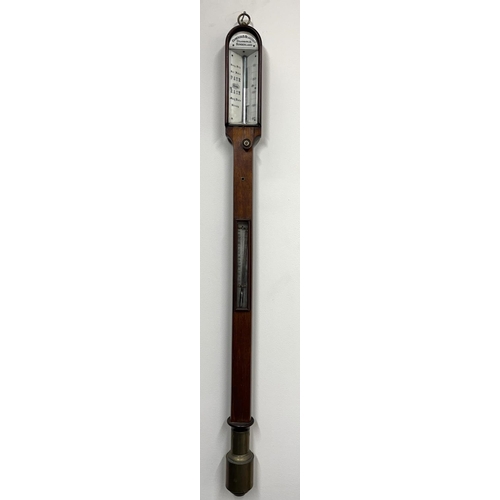 1243 - Cameron & Blakeney Glasgow & Sunderland - Victorian rosewood marine stick barometer, the arched and ... 