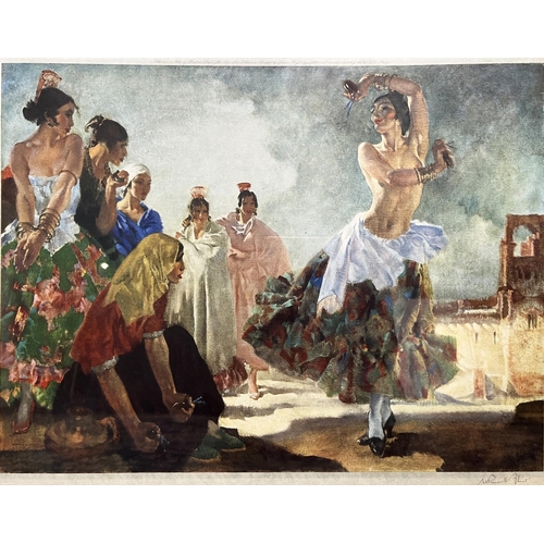 1374 - Sir William Russell Flint RA (Scottish 1880-1969); 'A Spanish Dancer' colour reproduction pub. Frost... 