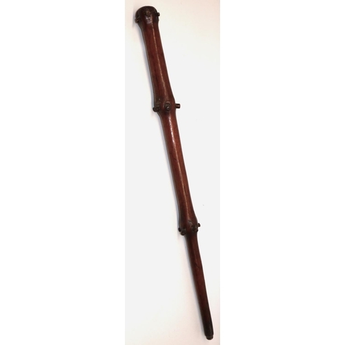 1174 - Victorian naturalistic wooden club stick, L94cm