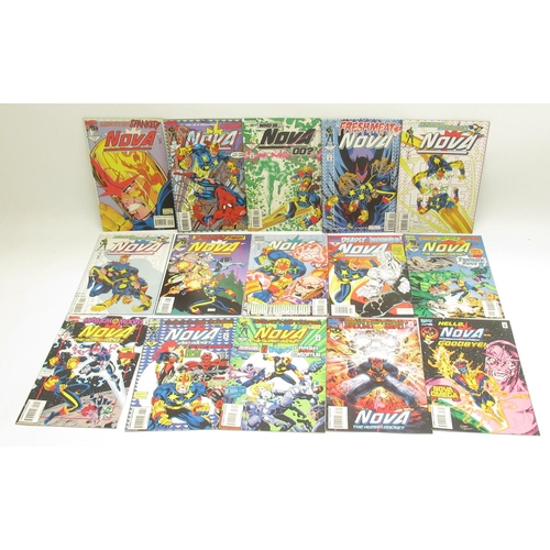 387 - Marvels Nova – Nova (1994-1995) #1 (x2) 2-14, 16 & 18, Nova The Human Rocket (1999)#1-7, Nova Vol.4 ... 