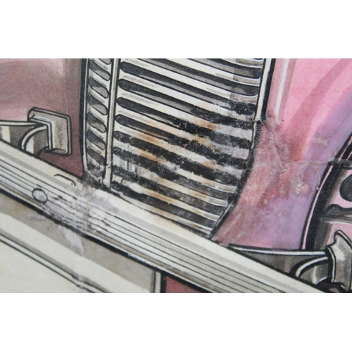 471 - Original cutaway ink drawing of a 1937 Vauxhall Saloon car, by artist Max Millar, and  John Palmer. ... 